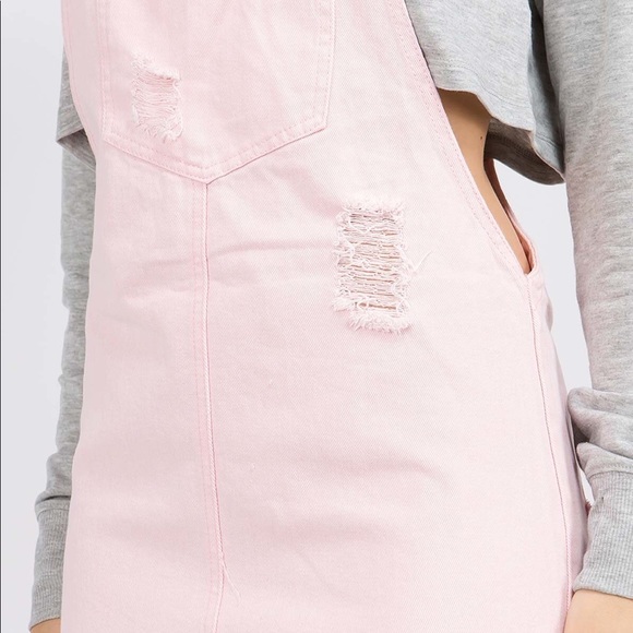 Light pink denim overall dress - Picture 5 of 5